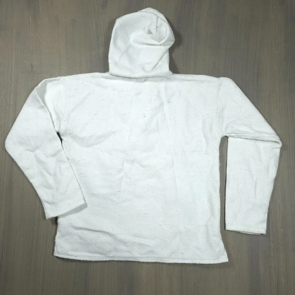 Molina White Baja Hoodie Sweatshirt Surf Pullover Men's Woven Knit